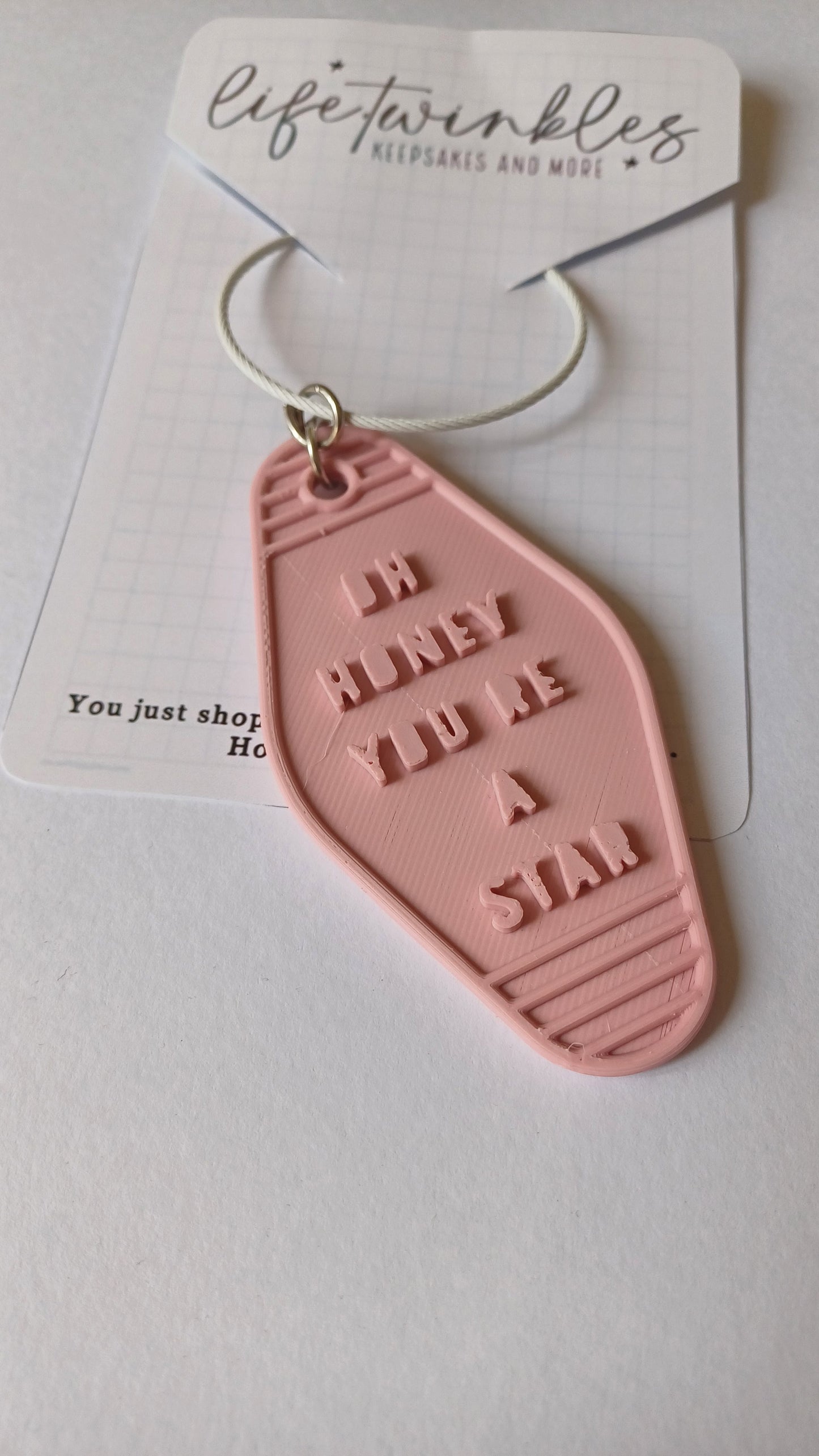 Retro motel keychain