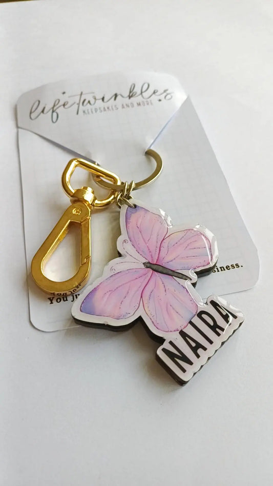 Butterfly backpack tag