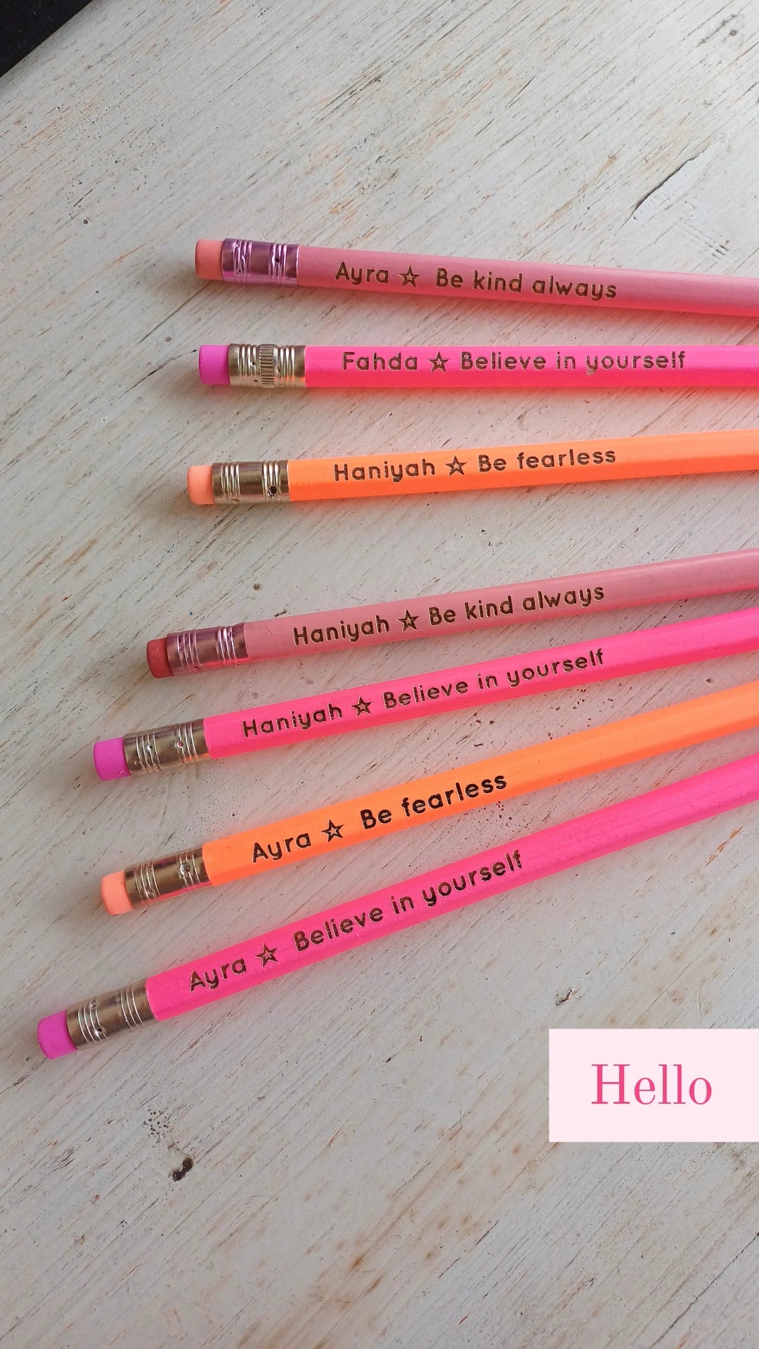 Personalized pencils