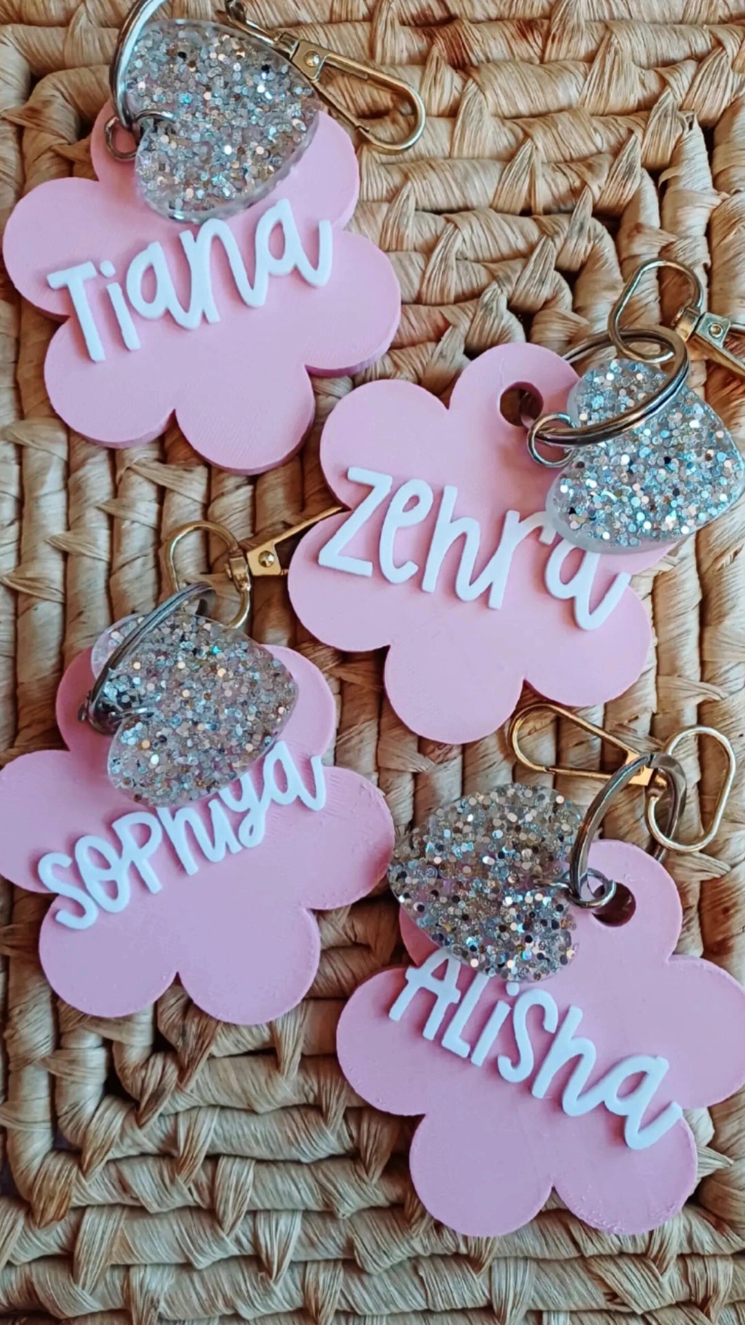 Flower backpack tag