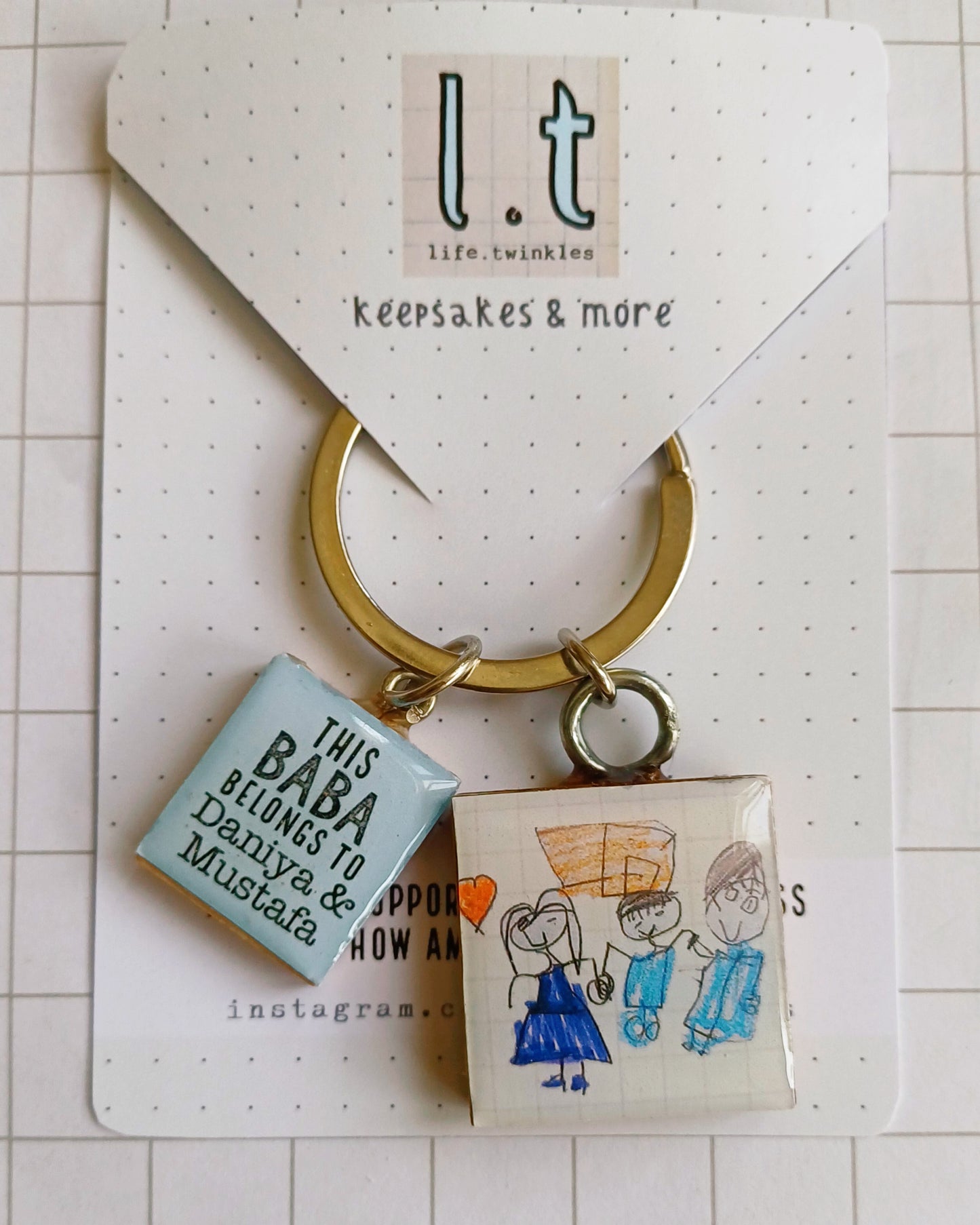 Little art double charm keychain