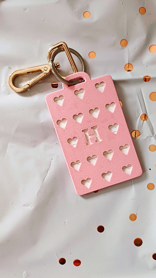 Hearts + Initial ID card holder