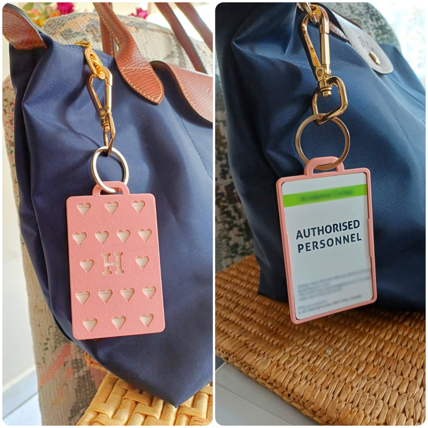 Hearts + Initial ID card holder