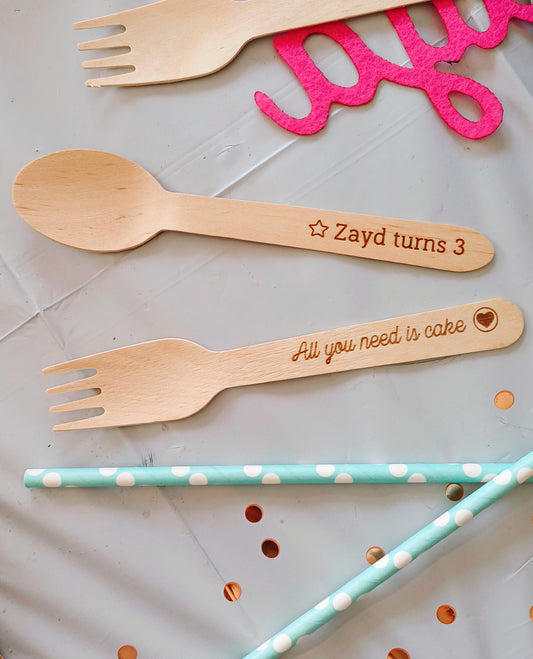 Personalized wooden cutlery