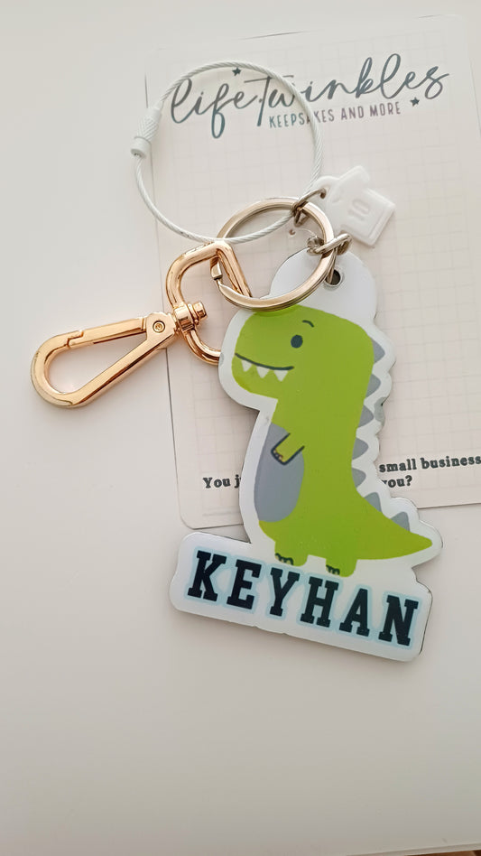 Dino roar backpack tag