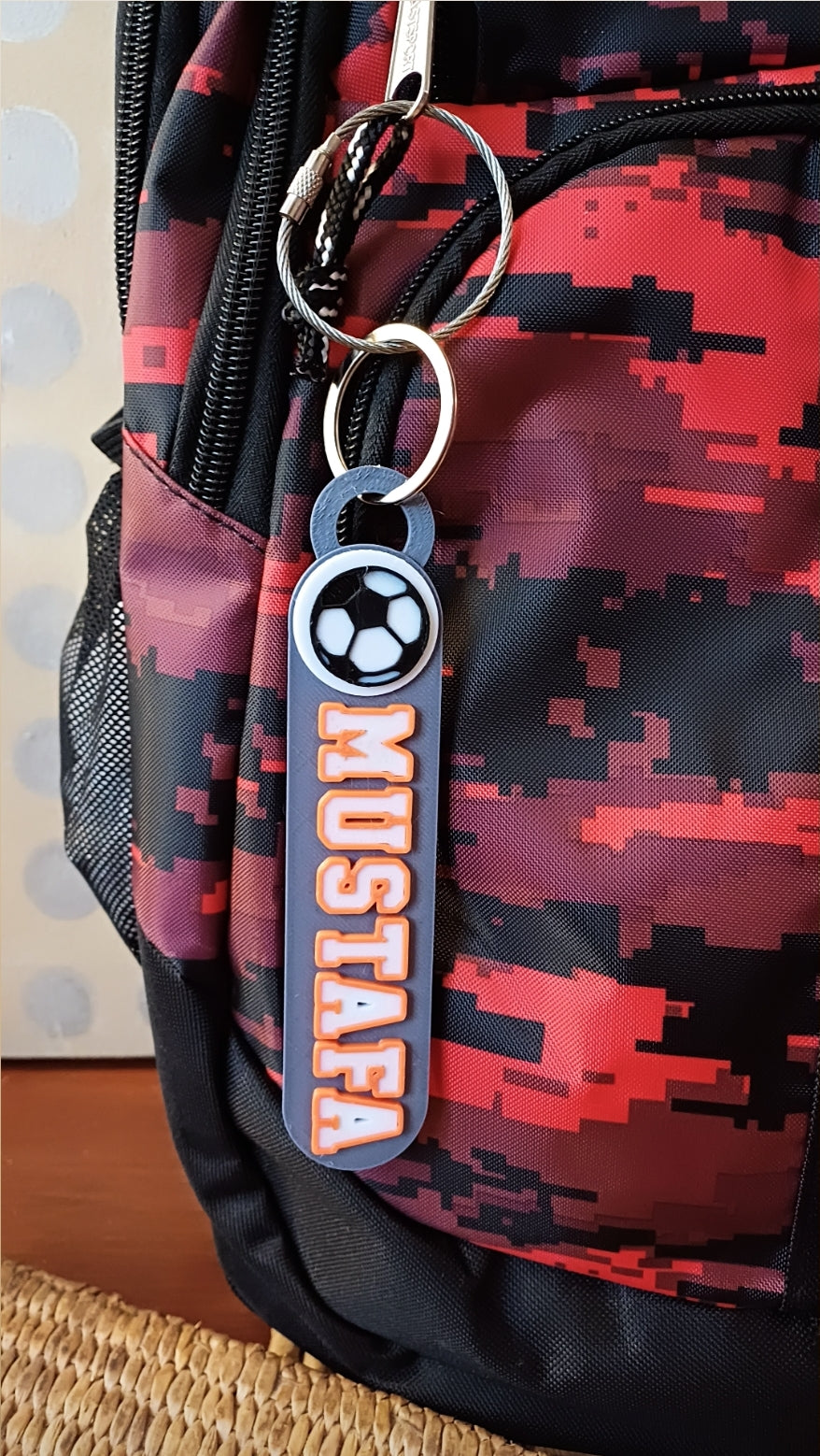 Sports backpack tag